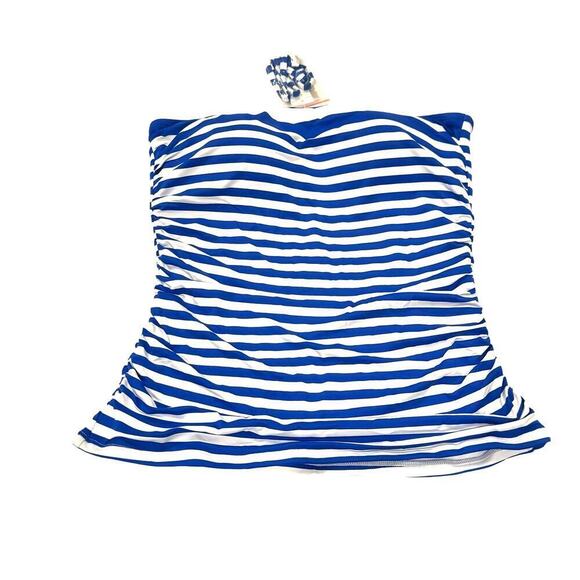 Tommy Bahama Striped Bandeau Tankini Top Sleeveless Beaming Blue Size M NWT - Picture 5 of 11